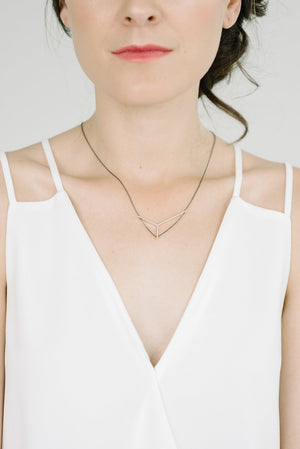 Axis Necklace Petite in Silver and Gold