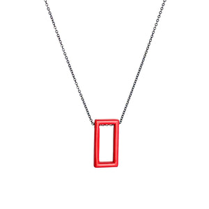 C H R O M A - Jinda Necklace in Red with Oxidized Chain