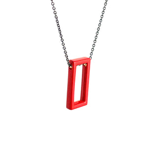 C H R O M A - Jinda Necklace in Red with Oxidized Chain