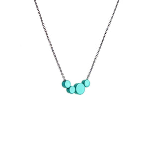 C H R O M A - Polka Dot Necklace in Teal with Oxidized Chain