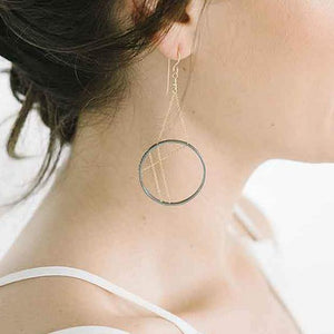 Vitruvia Earrings in Oxidized Silver and Gold