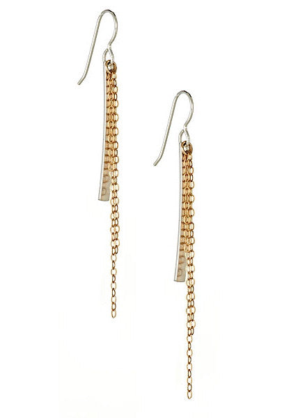 Cascade Earrings in Sterling Silver and Gold