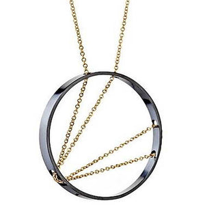 Arc Necklace in Oxidized Silver and Gold