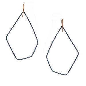 Hex Hoops Oxidized Gold