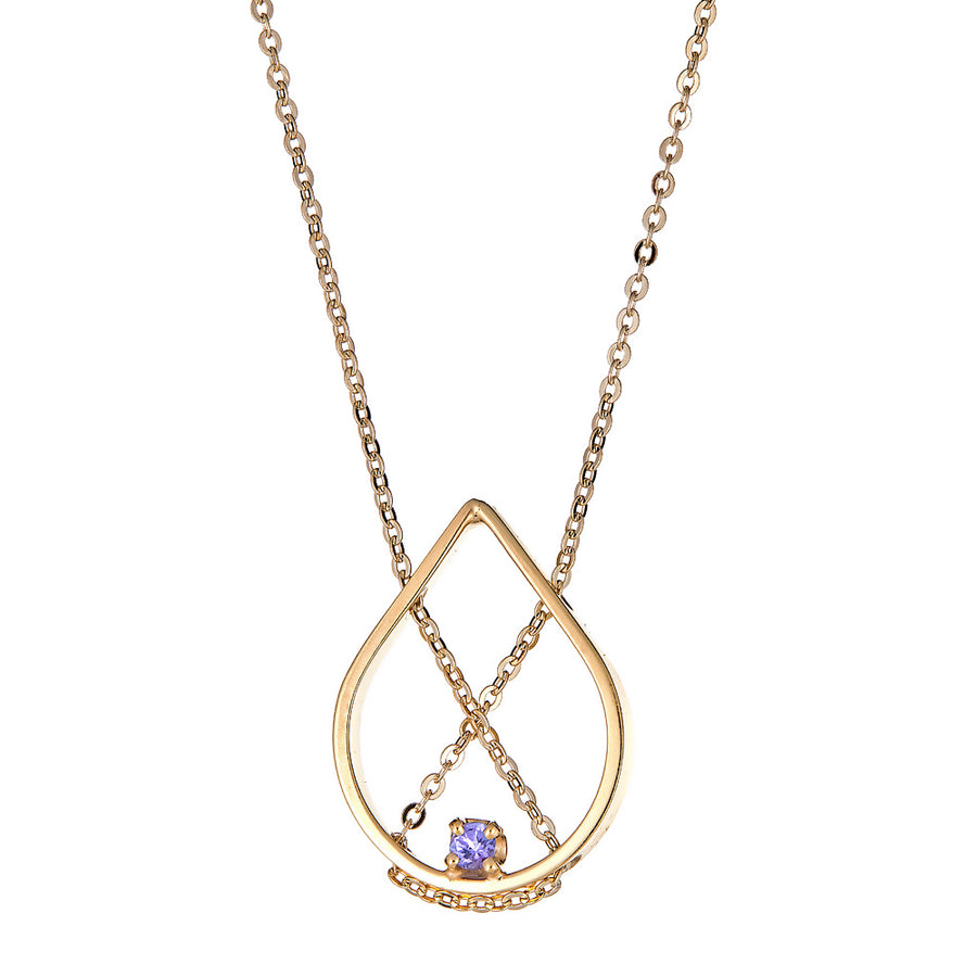 Petal Necklace Petite in Yellow Gold with Iolite