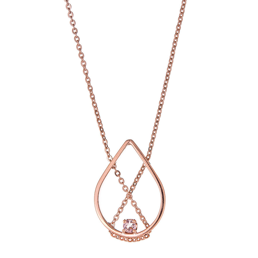 Petal Necklace Petite in Rose Gold with Pale Pink Tourmaline