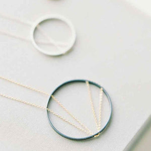 Arc Necklace in Oxidized Silver and Gold
