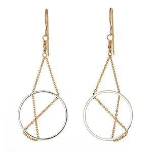 Inner Circle Earrings in Sterling Silver and Gold