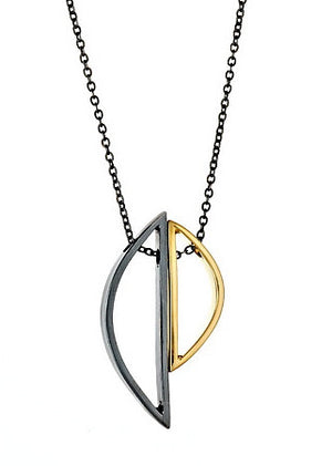 Demi Selene Necklace in Oxidized Silver and Yellow Gold