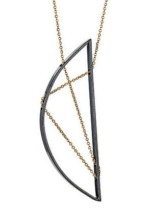 Eames Necklace in Oxidized Silver and Gold