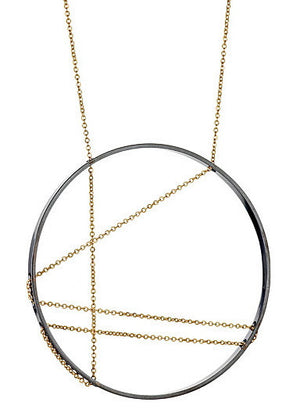 Mondrian Necklace in Oxidized Silver and Gold