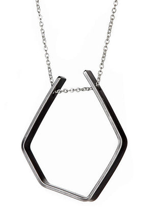 Eero Necklace in Oxidized Silver and Sterling Silver Chain