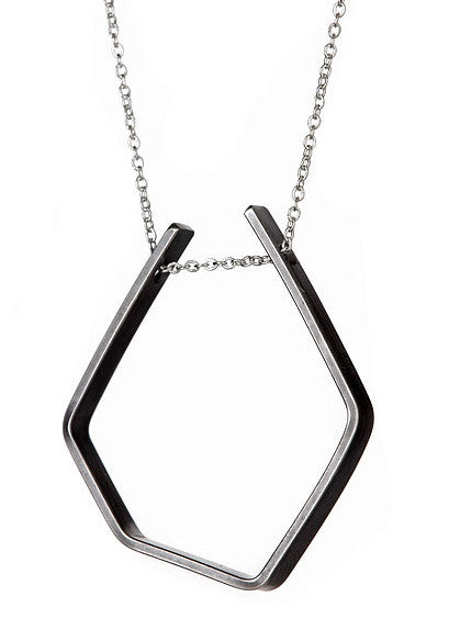 Eero Necklace in Oxidized Silver and Sterling Silver Chain