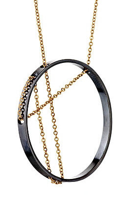 Vitruvia Necklace in Oxidized Silver and Gold