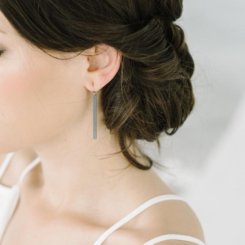 Graphite Bar Earrings