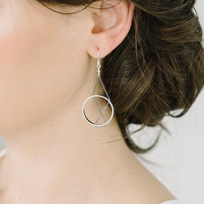 Inner Circle Earrings in Sterling Silver and Gold