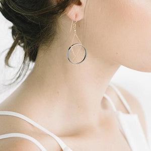 Inner Circle Earrings in Sterling Silver and Gold