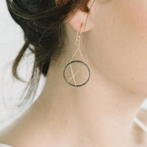Inner Circle Earrings in Sterling Silver and Gold