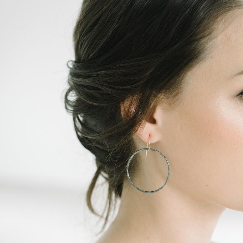 Graphite Hoop Earrings