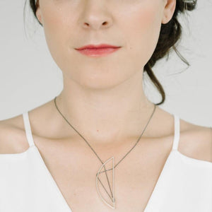 Eames Necklace in Sterling Silver and Oxidized Silver Chain