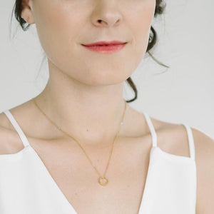 Looking Glass Necklace in Gold with Oxidized Chain