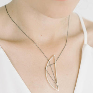 Eames Necklace in Sterling Silver and Oxidized Silver Chain