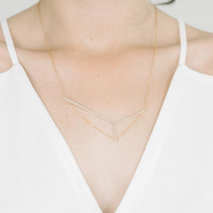 Axis Necklace in Silver and Gold