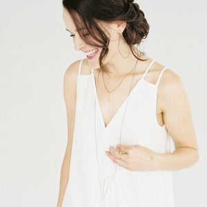 Victoria Necklace ~ Gold Pendant with Oxidized Chain